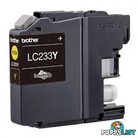 Brother LC233Y Yellow Ink for DCP-J562DW DCP-J4120DW MFC-J480DW MFC-J680DW MFC-J880DW - Brother - LC233-Yellow - 0.00kg