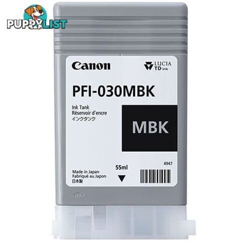 Canon PFI-030 Pigment Ink Matte BLACK for ProGraf TA20 TA30 wide format printer - Canon - PFI-030 Matte Black - 0.00kg