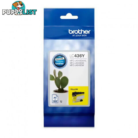 Brother LC436Y Yellow Ink Cartridge for MFC-J4340dw MFC-J4440dw MFC-J4540dw MFC-J6555dw - Brother - LC436 Yellow - 0.60kg