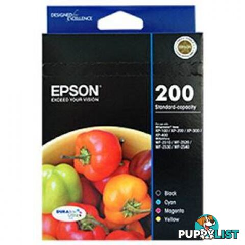 Epson C13T201692 High Capacity Ultra 200XL 4 Ink Value Pack 200XL - Epson - Epson 200XL V PACK - 0.10kg