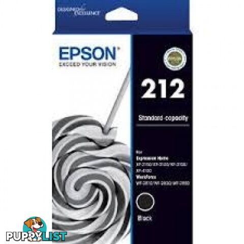 EPSON C13T02X192 High Yield 212 Black for WF2810  WF2830 WF2850 XP2100 XP3100 - Epson - Epson 212XL Black - 0.00kg