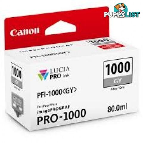 Canon PFI-1000 Pigment Ink for PRO-1000 Gray - Canon - PFI-1000 Grey - 0.00kg