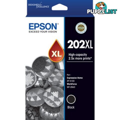 Epson C13T02P192 High Capacity Ultra Black Ink 202XL - Epson - Epson 202XL BLACK - 0.10kg