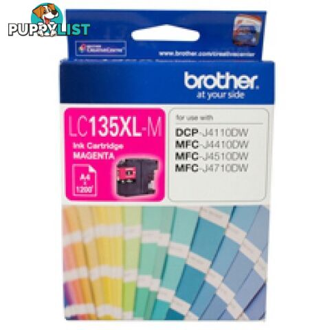 Brother LC135XL-M High Capacity Magenta Ink for MFC-J4510DW MFC-J4410DW MFC-J6920DW - Brother - LC135XL-Magenta - 0.14kg