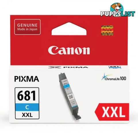 Canon CLI-681XXL Super High Yield CYAN INK CARTRIDGE for TS-9565 TS-9160 - Canon - CLI-681XXL Cyan - 0.00kg