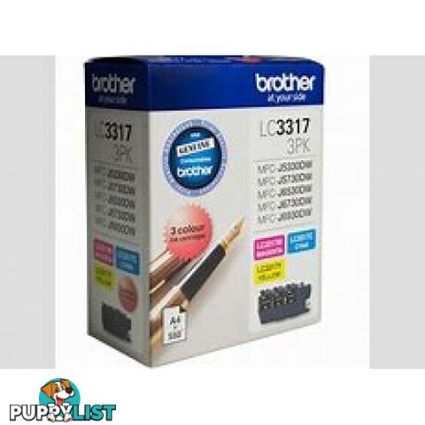 Brother LC3317 3PK Colour Ink Set for MFC-J5330DW MFC-J5730DW MFC-J6530DW MFC-J6730DW - Brother - LC3317 3PK - 0.07kg