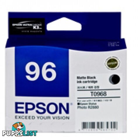 Epson C13T096890 MATTE BLACK 96 - Epson - Epson T0968 MATTE BLACK - 0.00kg