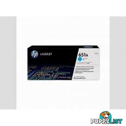 Hewlett-Packard CE341A Cyan Toner Cartridge [#651A] - Hewlet Packard - HP CE341A Cyan - 1.00kg