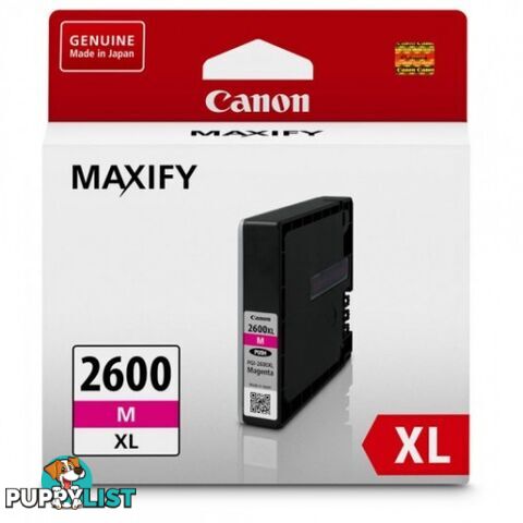 Canon PGI-2600XLM Pigment Magenta Ink High Yield - Canon - PGI-2600XLM - 0.20kg