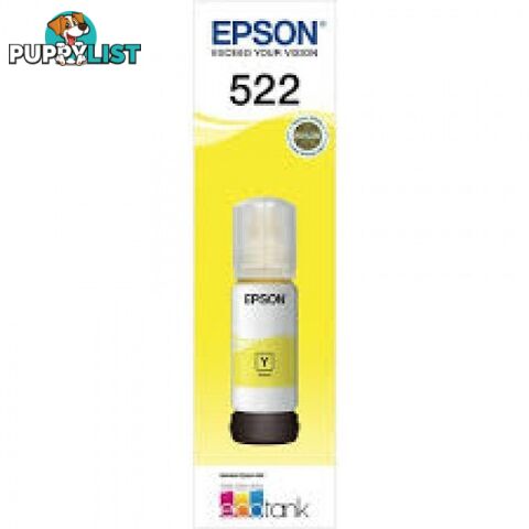 EPSON T522Y YELLOW INK BOTTLE C13T06W492for ET2710 ET4700 ET8500 - Epson - Epson 522 YELLOW - 0.00kg