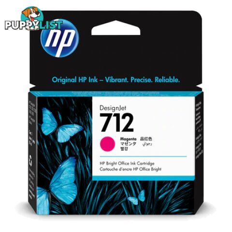 Hewlett Packard HP-712 Magenta Ink cartridge for t230 t250 t650 - Hewlet Packard - HP 712 Magenta - 0.05kg