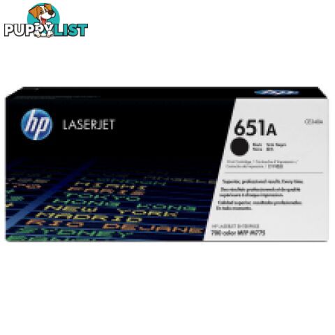 Hewlett-Packard CE340A Black Toner Cartridge [# 651A] - Hewlet Packard - HP CE340A - 1.00kg