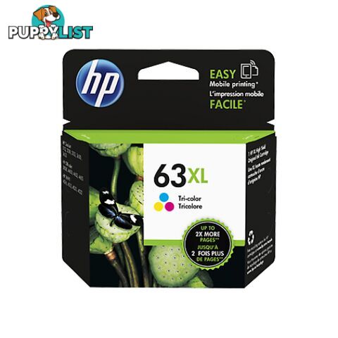 Hewlett Packard HP-63XL Tri-Colour Ink Cartridge HIGH YIELD - Hewlet Packard - HP 63XL Tri Colour - 0.60kg