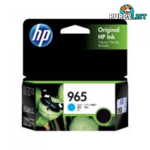 Hewlett Packard #965 Cyan Ink High Yield Cartridge for officejet PRO AiO - Hewlet Packard - HP 965 Cyan - 0.00kg