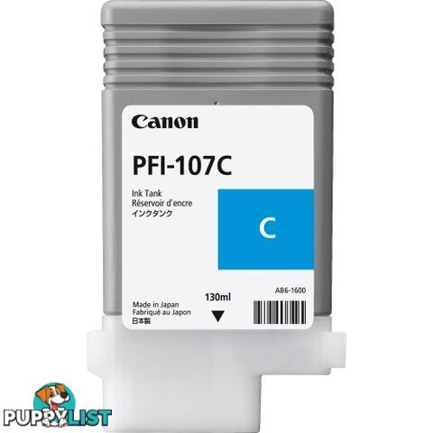 Canon PFI-107C Cyan Ink cartridge - Canon - PFI-107 Cyan - 0.00kg