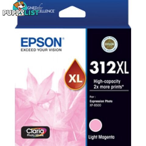 Epson 312XL C13T183692 Light Magenta Ink High Capacity ink for XP8500 XP15000 - Epson - Epson 312XL LIGHT MAGENTA - 0.20kg