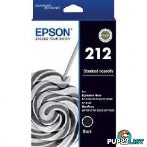 EPSON C13T02R192 STD 212 Black for WF2810  WF2830 WF2850 XP2100 XP3100 XP4100 - Epson - Epson 212 Black - 0.00kg