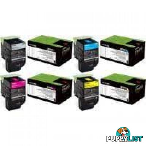 LEXMARK 80C8HC0 CYAN TONER HIGH YIELD FOR CX510de 808HC - Lexmark - LX 808H Cyan - 0.00kg