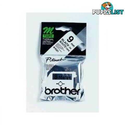 Brother M-931 12mm Metallic Black-on-Silver M Tape - Brother - M-931 - 0.05kg