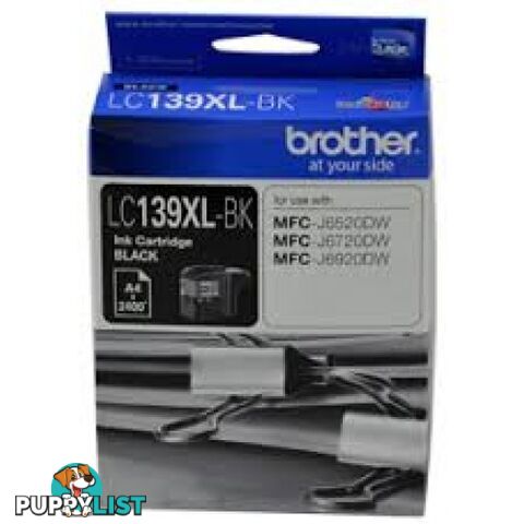 Brother LC139XL-BK High Capacity Black Ink cartridge for MFC-J6520DW MFC-J6720DW MFC-J6920DW - Brother - LC139XL-BK - 0.14kg