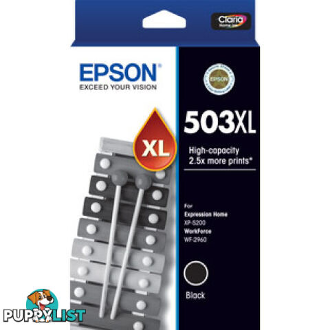 Epson C13T09R192 High Yield BLACK INK CARTRIDGE 503XL for WF2960 XP5200 - Epson - Epson 503XL Black Ink - 0.20kg