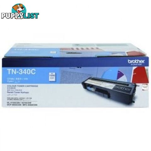 Brother TN-340C Cyan Toner STD for HL4150 HL4570 MFC9460 MFC9970 - Brother - TN-340 Cyan - 0.87kg