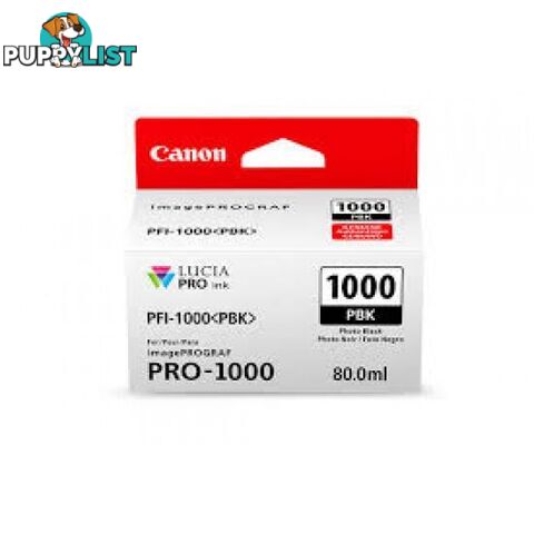 Canon PFI-1000 Pigment Ink for PRO-1000 Black - Canon - PFI-1000 Black - 0.00kg