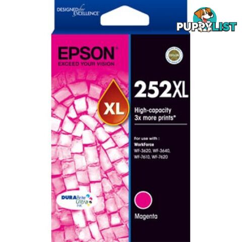 Epson C13T253392 HIGH YIELD MAGENTA Ink Cartridge 252XL for WF3620 WF3640 WF7620 WF7720 - Epson - Epson 252XL MAGENTA - 0.00kg