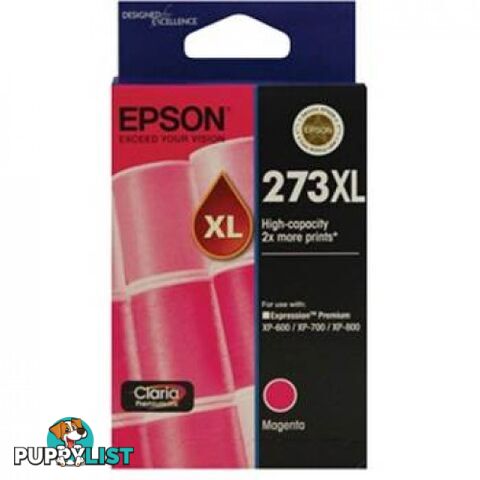 Epson 273XL Claria C13T275392 High Capacity Premium Magenta Ink - Epson - Epson 273XL MAGENTA - 0.10kg