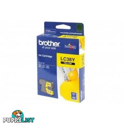 Brother LC38Y  Yellow Ink Cartridge for MFC250C MFC255CW DCP375CW - Brother - LC38Y - 0.05kg