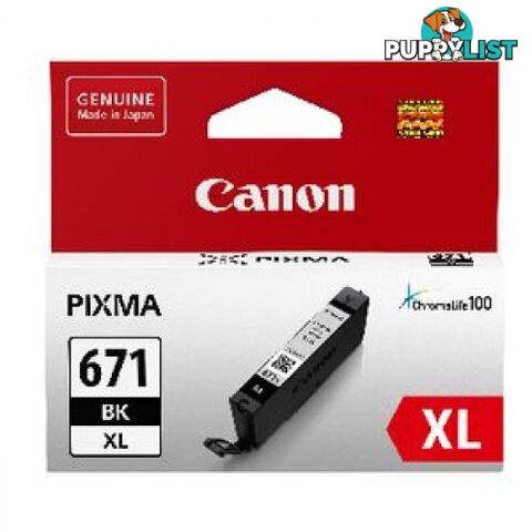 Canon CLI-671XLBK Black Ink Cartridge High Yield - Canon - CLI-671XL Black - 0.00kg