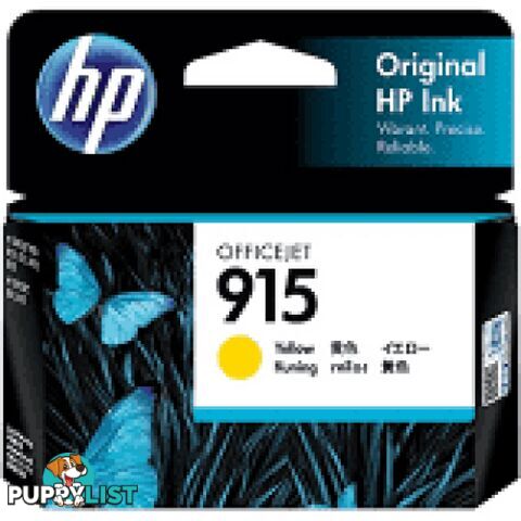 Hewlett Packard #915 Yellow Ink Cartridge for officejet 8010 - Hewlet Packard - HP 915 Yellow - 0.00kg