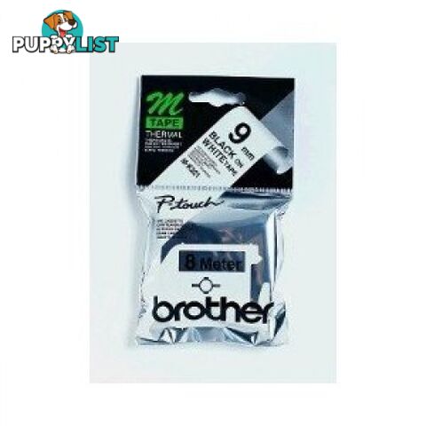 Brother M-K221 9mm Black-on-White M-Tape - Brother - M-K221 - 0.05kg