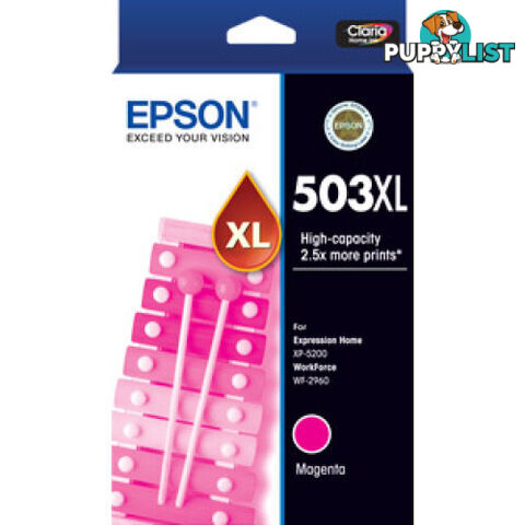 Epson C13T09R392 High Yield MAGENTA INK CARTRIDGE 503XL for WF2960 XP5200 - Epson - Epson 503XL Magenta Ink - 0.20kg