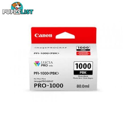 Canon PFI-1000 Pigment Ink for PRO-1000 Matte Black - Canon - PFI-1000 Matte Black - 0.00kg