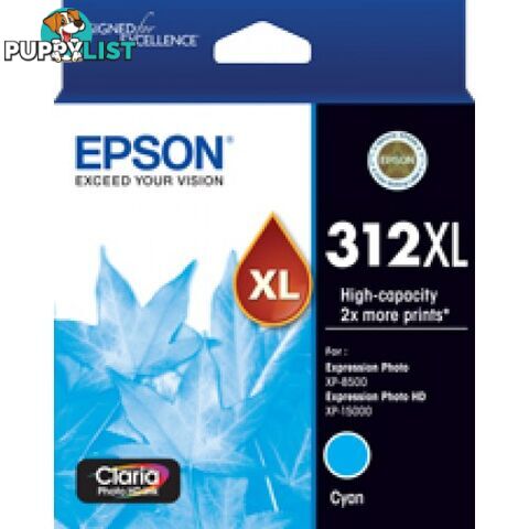 Epson 312XL C13T183292 Cyan Ink High Capacity for Expression Photo XP-15000 - Epson - Epson 312XL CYAN - 0.20kg