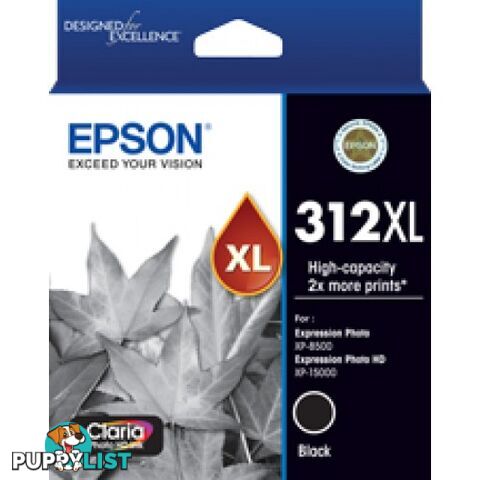 Epson 312XL C13T183192 Black Ink High Capacity for Expression Photo XP-15000 - Epson - Epson 312XL BLACK - 0.20kg