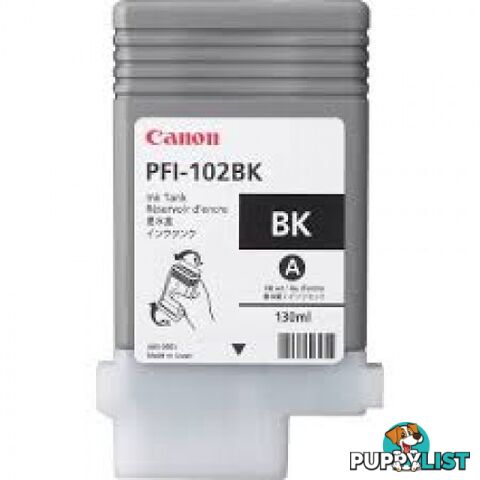 Canon PFI-102Bk Pigment Ink for IPF-500/510/600/610 series Black - Canon - PFI-102 Black - 0.00kg