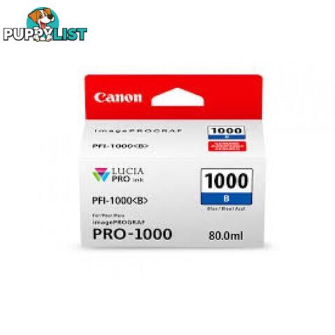 Canon PFI-1000 Pigment Ink for PRO-1000 Cyan - Canon - PFI-1000 Cyan - 0.00kg