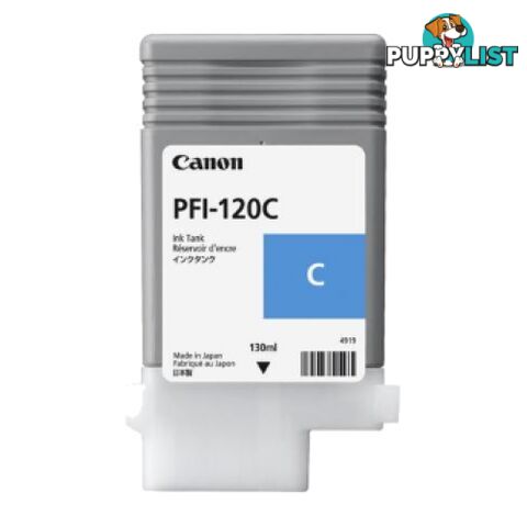 Canon PFI-120 Cyan Pigment Ink for ProGraf TM200 TM205 TM300 TM305 - Canon - PFI-120 Cyan - 0.00kg