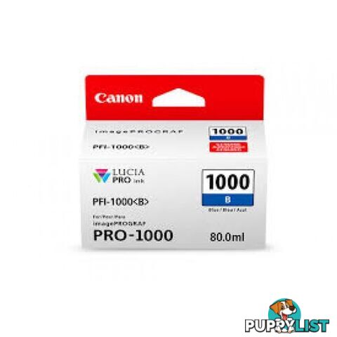 Canon PFI-1000 Pigment Ink for PRO-1000 Photo Cyan - Canon - PFI-1000 Photo Cyan - 0.00kg