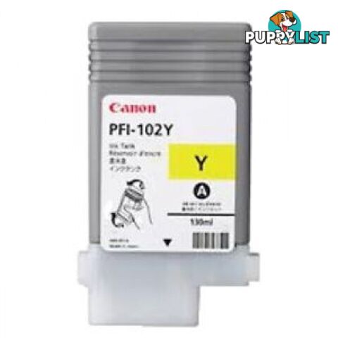 Canon PFI-102Y Pigment Ink for IPF-500/510/600/610 series Yellow - Canon - PFI-102 Yellow - 0.00kg