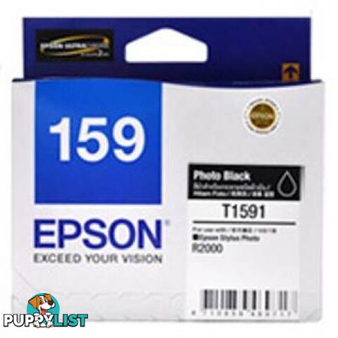 Epson 159 C13T159190 Photo Black ink cartridge for Stylus Photo R2000 - Epson - Epson 159 P BLACK - 0.20kg