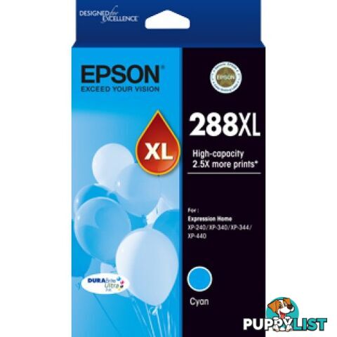 Epson 288XL C13T306292 High Yield CYAN Ink 288 - Epson - Epson 288XL Cyan - 0.00kg