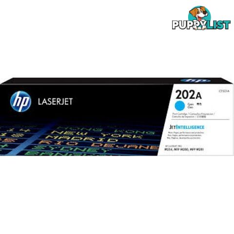 Hewlett-Packard CF501A Cyan Toner (# 202A) - Hewlet Packard - HP CF501A CYAN - 0.00kg