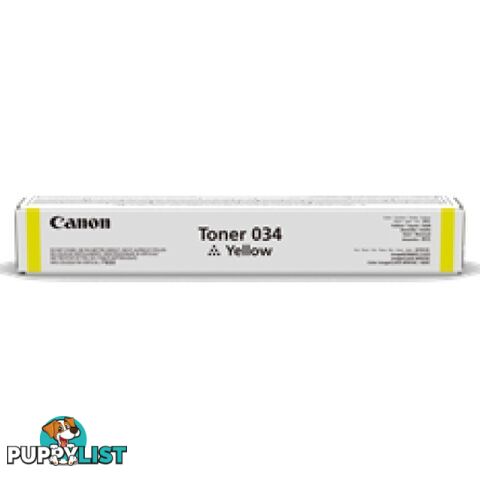 Canon Cartridge 034Y Yellow Toner for MF810cdn - Canon - Cartridge 034Y - 0.00kg