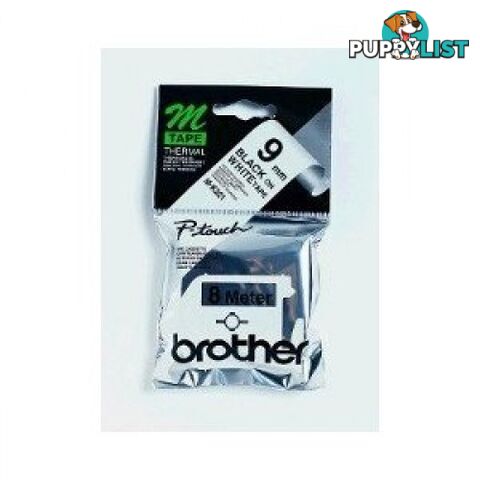 Brother M-921 9mm Metallic Black-on-Silver M Tape - Brother - M-921 - 0.05kg