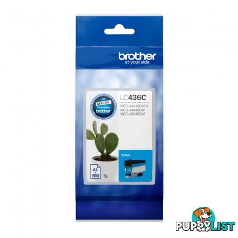 Brother LC436XL Cyan High Yield Ink Cartridge for MFC-J4340dw MFC-J4440dw MFC-J4540dw MFC-J6555dw - Brother - LC436XL Cyan - 0.60kg