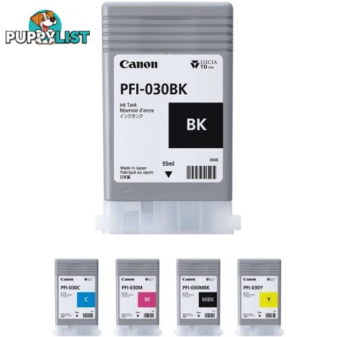 Canon PFI-030 Pigment Ink BLACK for ProGraf TA20 TA30 wide format printer - Canon - PFI-030 Black - 0.00kg