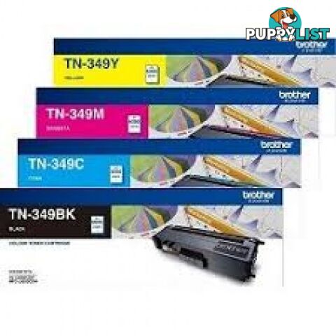 Brother TN-349 Value Pack Set OF 4 Toners Super High Yield for HL-L9200 MFC-L9550 - Brother - TN-349 TONER Set - 0.87kg